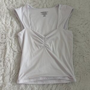 Harper White Ruched Tank Top